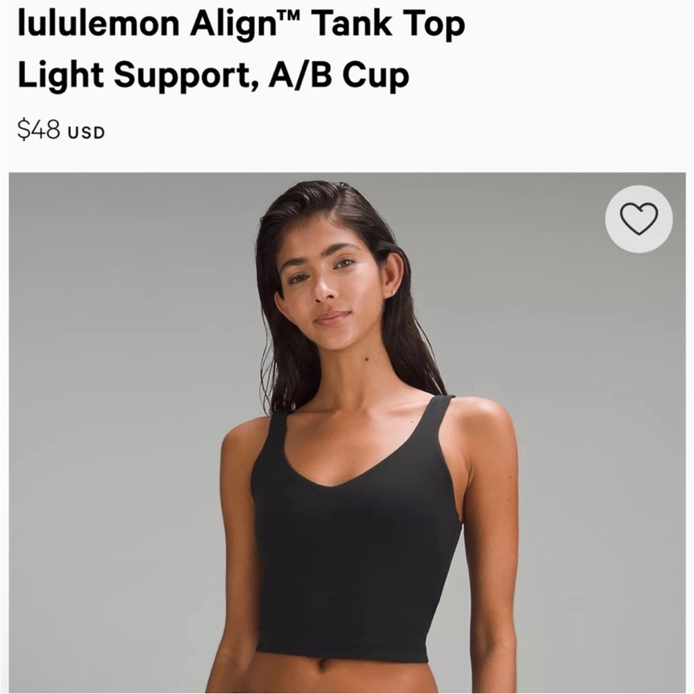 Lululemon Athletica Black Align Tank Top